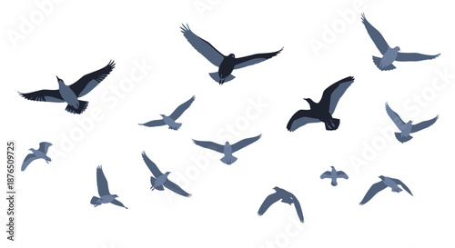 Flock of Paper Airplanes Flying in Formation Against Black Background for Success and Teamwork Concepts