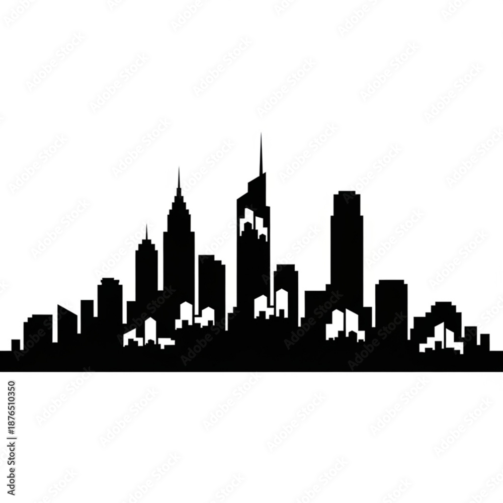 Fototapeta premium Modern city skyline with tall buildings and skyscrapers