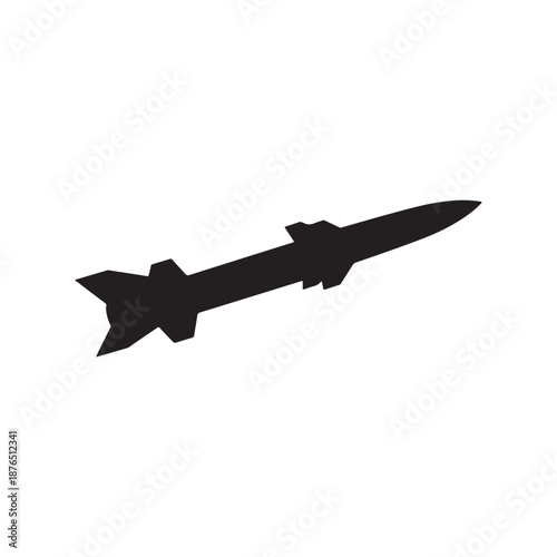Military Missile silhouette vector art white background
