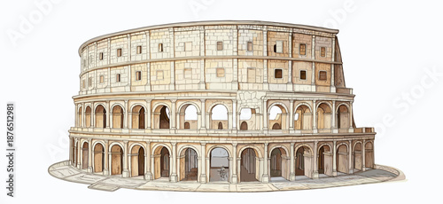 Colosseum. Colosseum watercolor vector illustration