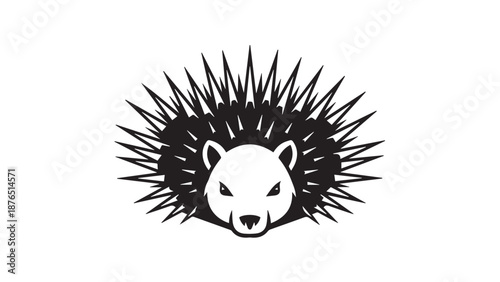 Stylized Porcupine Mascot Logo with Spiky Circular Halo.