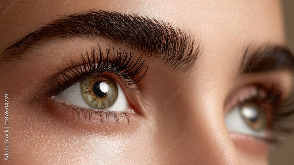 Fototapeta premium Luxury eyebrow and lash close-up for beauty and cosmetic branding. 