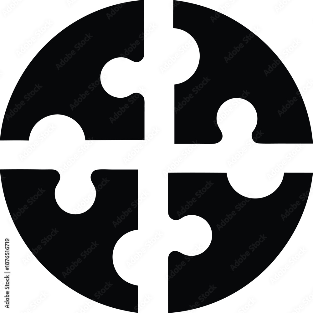 Fototapeta premium puzzle globe assembling silhouette vector illustration on transparent background