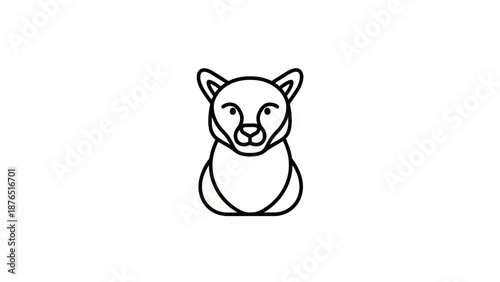 Minimalist line art illustration of a fox head on a white background