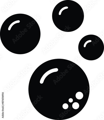 multiverse bubbles with unique ecosystems silhouette vector illustration on transparent background