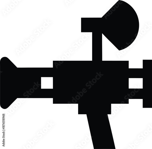 berserker probe with weapon arm silhouette vector illustration on transparent background