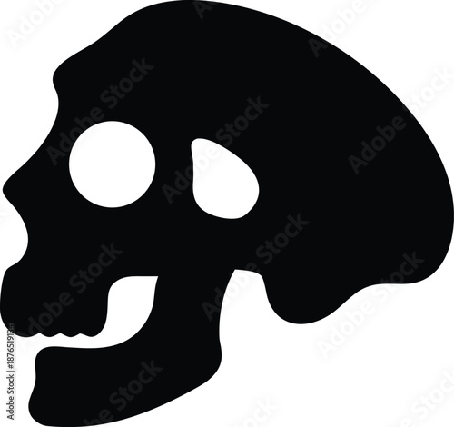 australopithecus afarensis skull silhouette vector illustration on transparent background