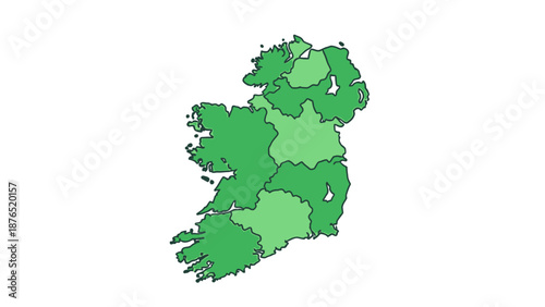Foto map of ireland regions
