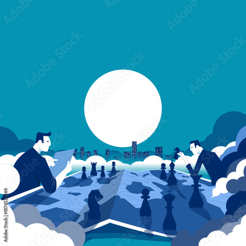 Strategy. Strategic planning of business. Vector illustration style