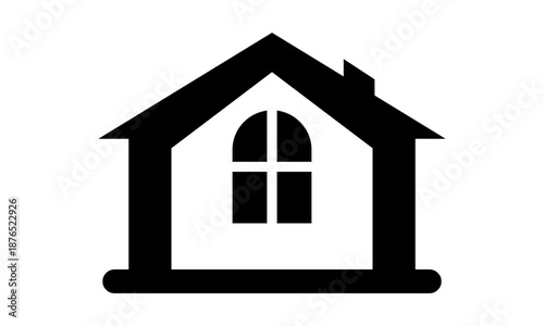 black roof home icon logo vector