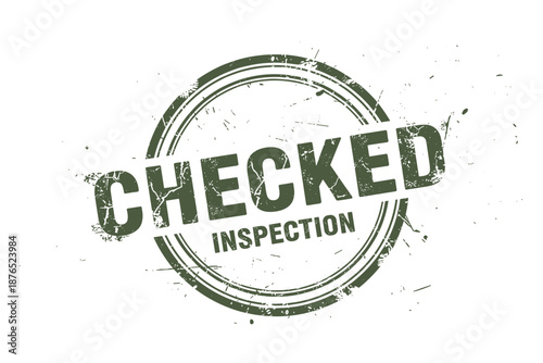 Checked rubber stamp vector for inspection symbol and seal mark for quality control and test