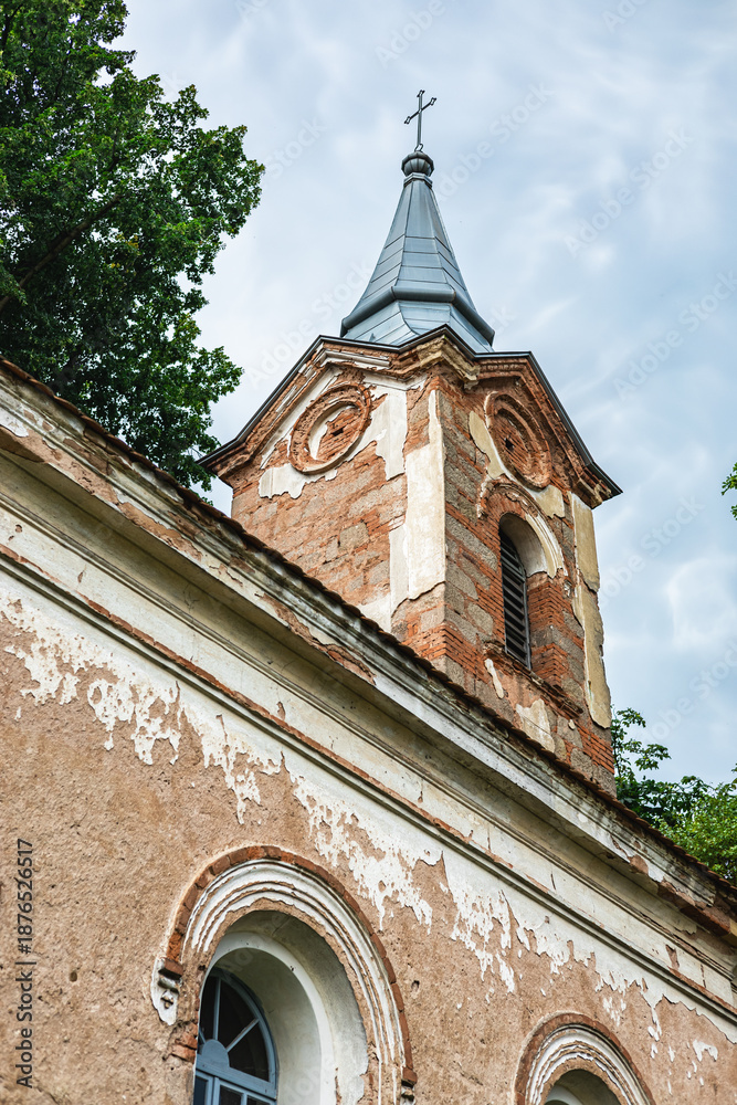 Fototapeta premium Old Rural Church Exterior in Czech Republic