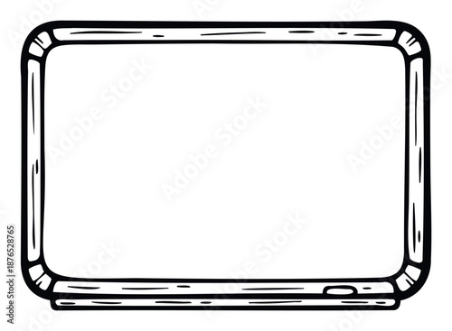 Hand drawn school whiteboard or chalkboard frame with a stylized border ideal for educational presentations, engaging learning materials, and creative graphic templates.