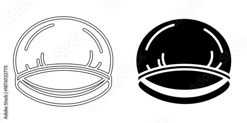 Medical Surgical Cap and Healthcare PPE Icons - Clinical Hairnet and Protective Headwear Symbols for Surgery and Hygiene