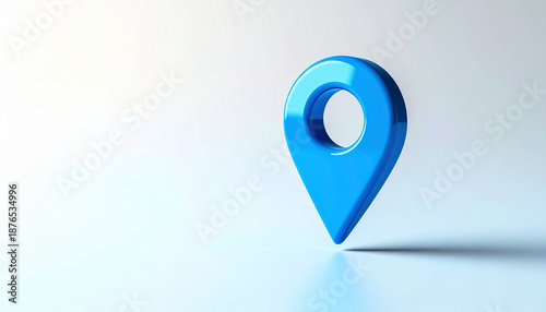 Blue map pin on white background, representing GPS, location tracking, direction and guidance Free Download Blue map pin on white background, representing GPS, location tracking, direction and guidance - GFXLoad