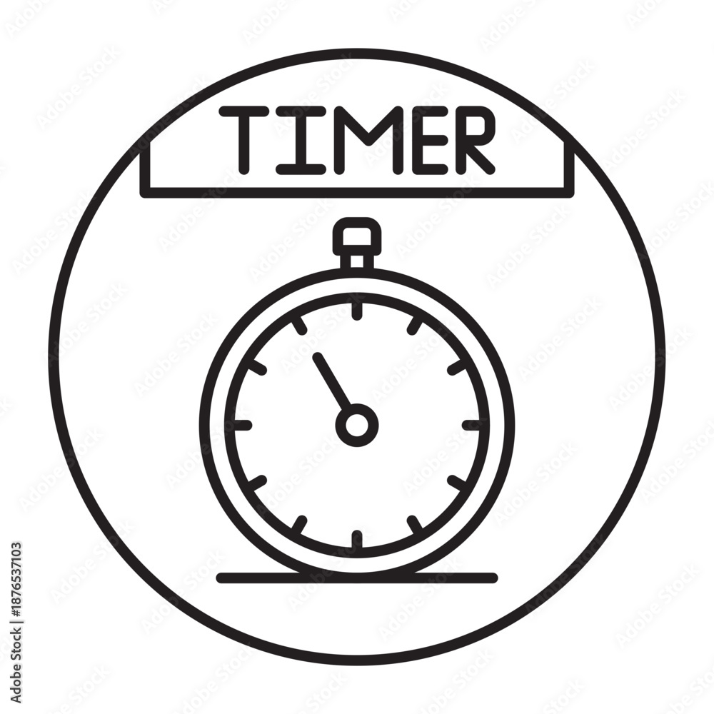 Obraz premium Timer Vector Line icon Design