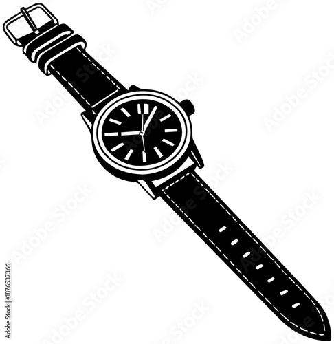 Classic Wrist Watch Silhouette – Time and Luxury Concept