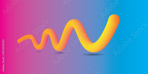 Colorful landing page design. Abstract fluid shape background. 3D figures on white backdrop. Creative presentation template. Vector pattern.