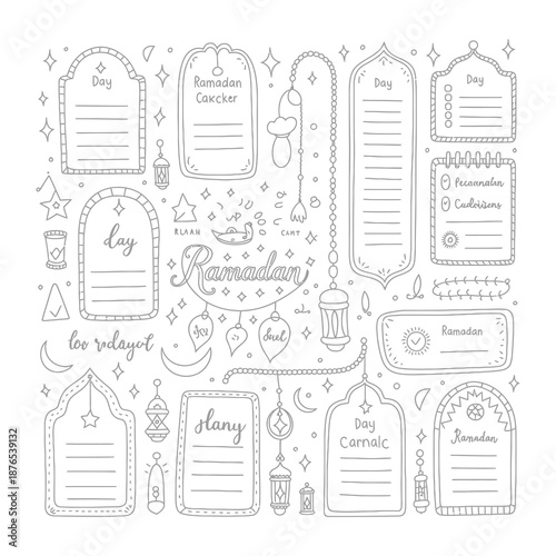 Ramadan Calendar: An artistic compilation of meticulously designed templates tailored for the sacred observance of Ramadan.