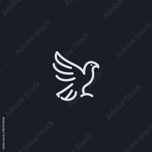 Eagle logo in strong and minimalist simple line art style.