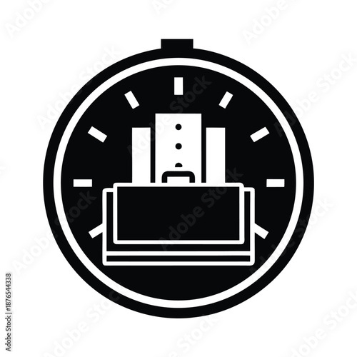 Timeline Office Clock Background Icon