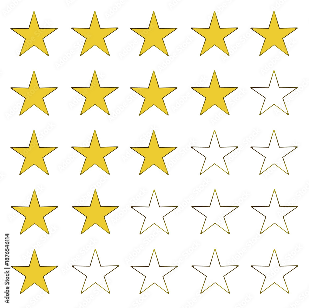 Fototapeta premium Gold star rating symbol representing positive review, client feedback, and high service quality.