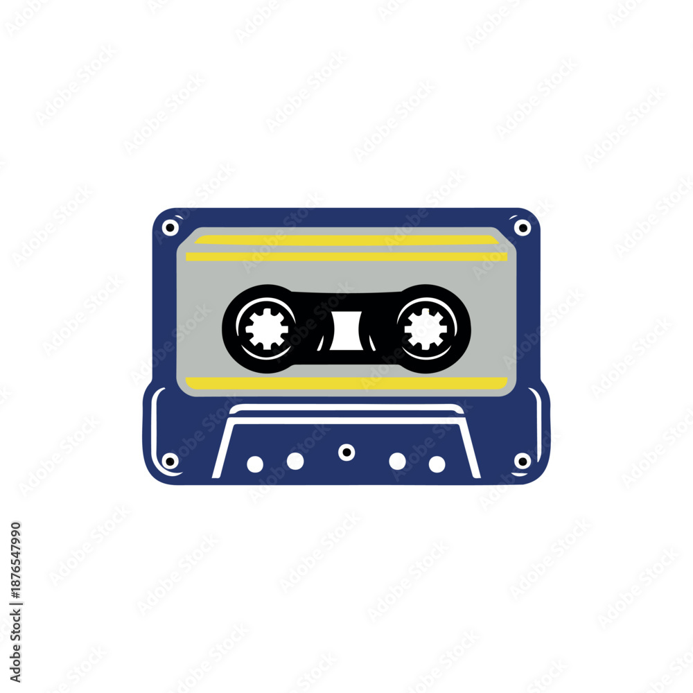 Obraz premium Retro Cassette Tape Logo Vintage Music Audio Icon