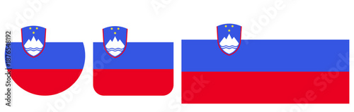 A set of icons depicting the flag of Slovenia, made in vector graphics and placed on a transparent background.