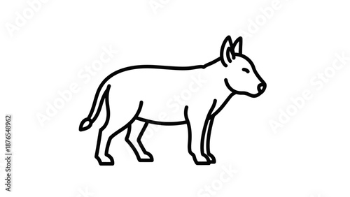 Simple line art illustration of a dingo on a white background