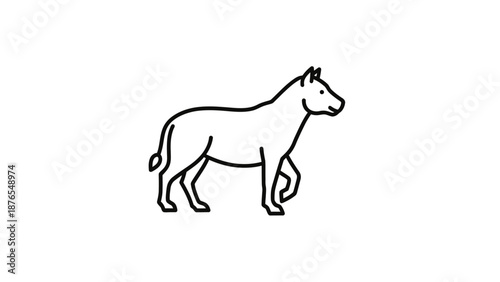 Simple Line Art Illustration of a Horse Walking
