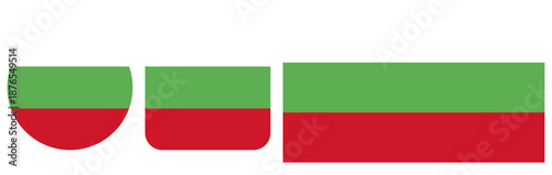 A set of icons depicting the flag of Bulgaria, made in vector graphics and placed on a transparent background.
