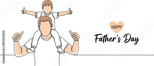 Father's day illustration of a man and child