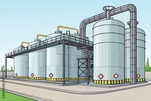Industrial Chemical Storage Tanks Facility Colore