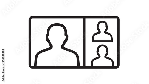 A person video conferencing with two others on a digital screen.