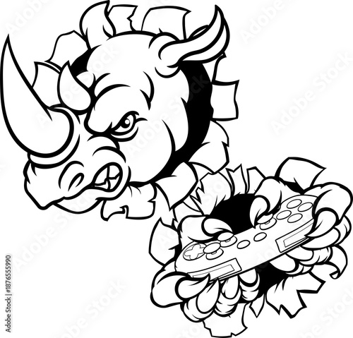 A rhino gamer animal sports...