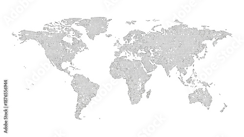 A world map comprised entirely of densely packed text and lettering