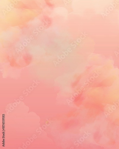 soft pink and pastel orange dreamy ethereal cotton candy cloud sky gradient ombre watercolor