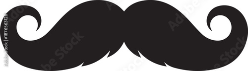 Elegant black handlebar mustache silhouette