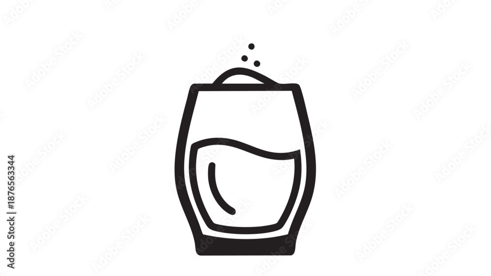 Obraz premium A simple illustration of a glass containing a drink with a few drops splashing out