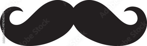 Stylish black mustache icon for design and fashion projects