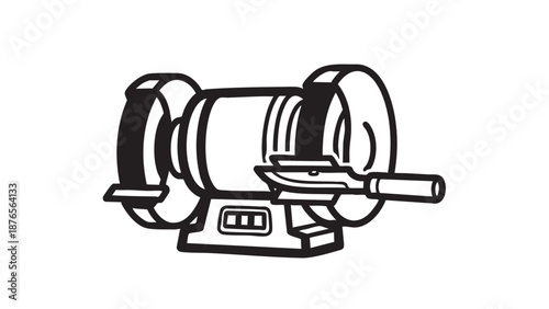 Bench Grinder Illustration on White Background