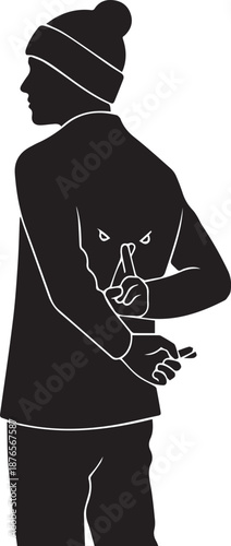 Person wearing beanie and holding phone