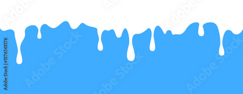 Melt silhouette in a simple, flat design. Dripping milk, paint, cream perfect for use as decorative headers or frames