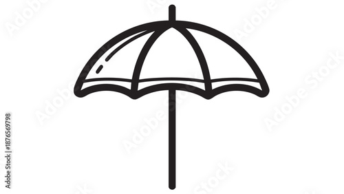 A simple illustration of an umbrella on a white background
