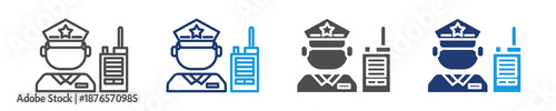 security guards icon set multiple style