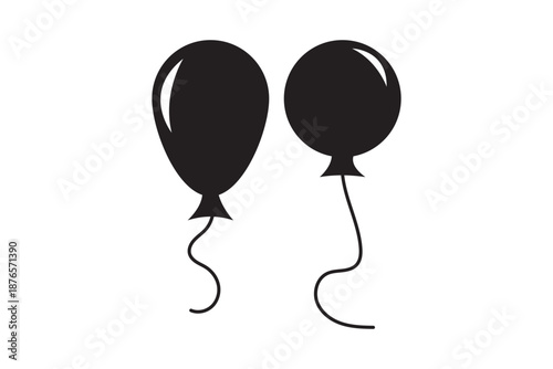 Balloon icon set illustration. Party balloon sign and symbol