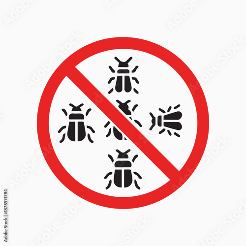 Pest Control: A bold emblem signaling pest control, with a clear warning against insects.