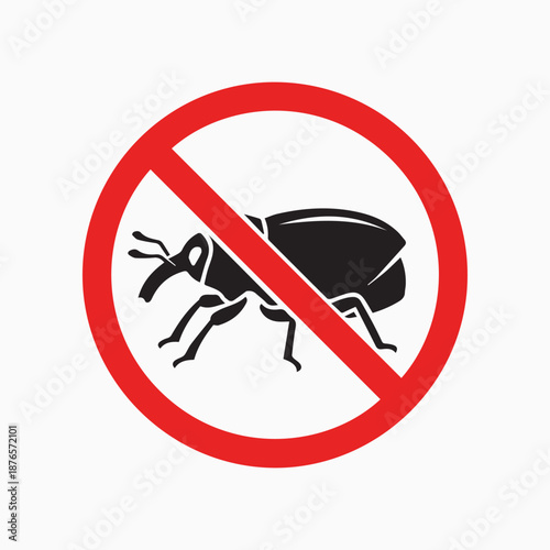 No bug sign: A visual symbol of pest control, warning against unwanted insects, emphasizing the need for a pest-free environment.