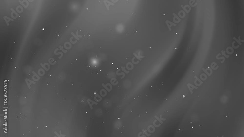 Elegant grey and silver gradient background with subtle floating dust particles and smoke effects