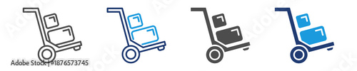 hand truck icon set multiple style